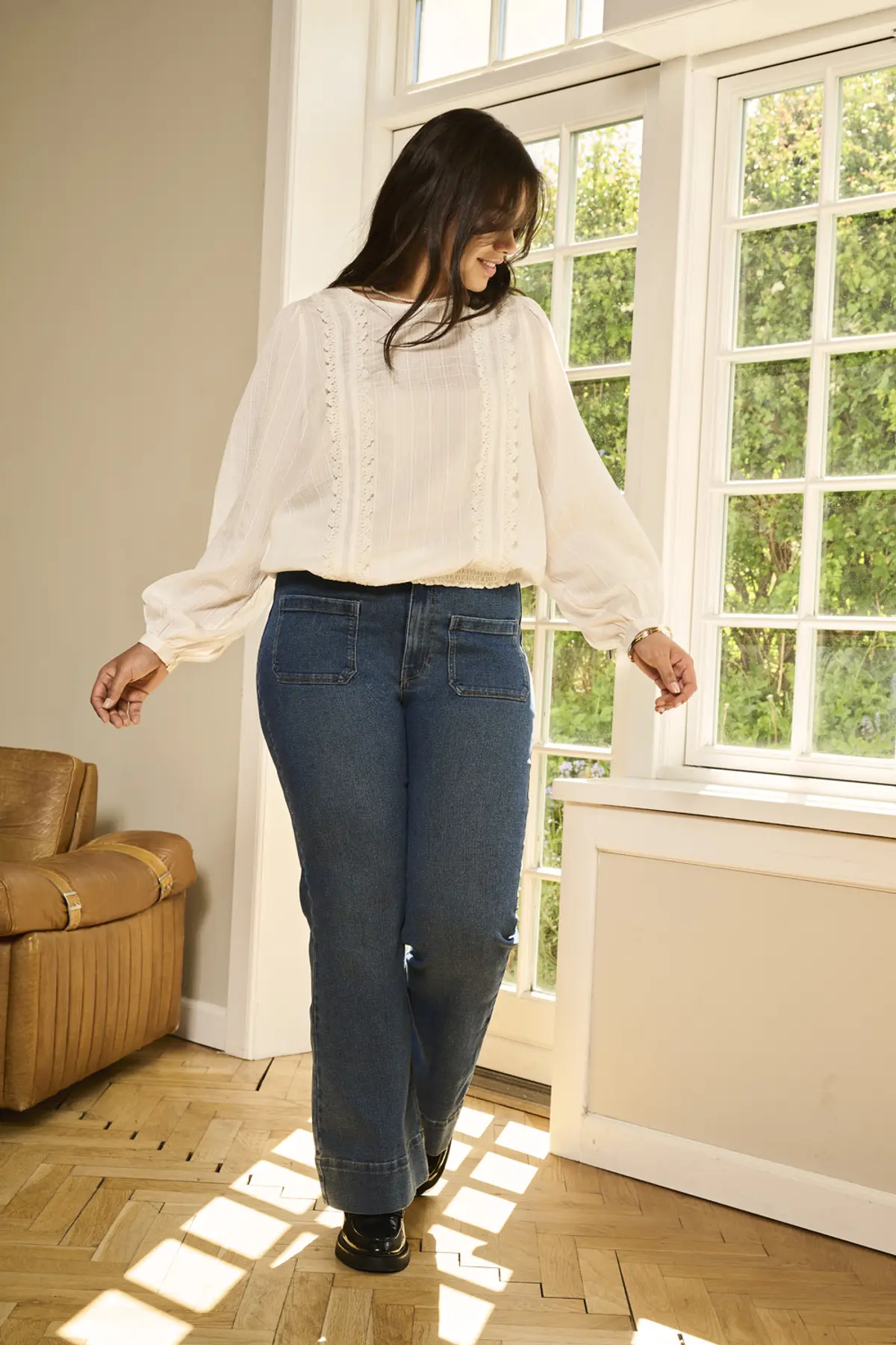 Cartilo o-neck blouse - Cloud Dancer - Afbeelding 2