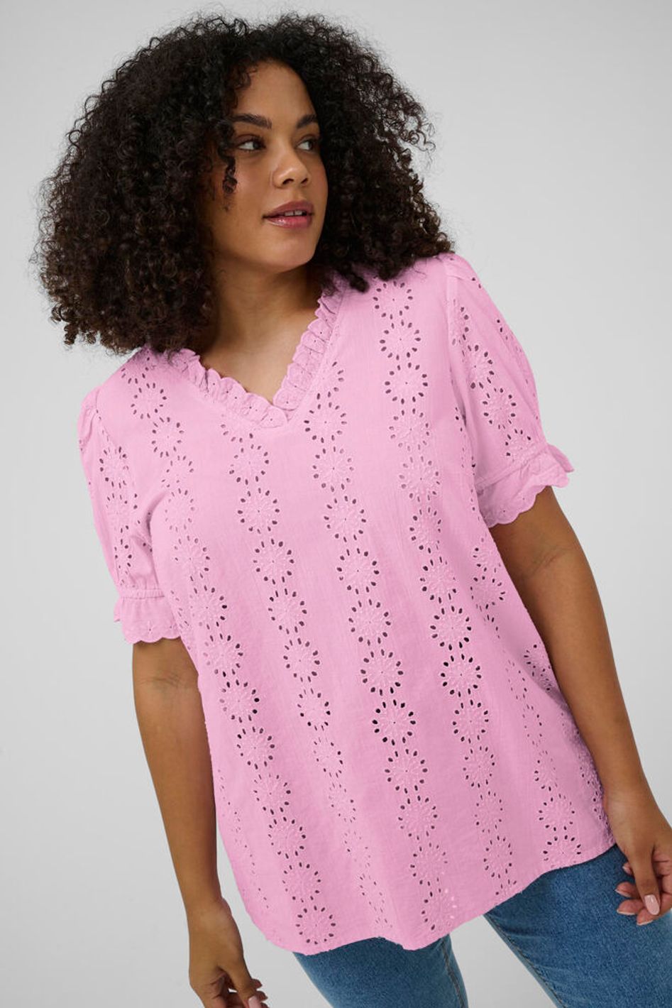 Kaffe Curve KCdina Blouse - Pink Frosting - Afbeelding 3