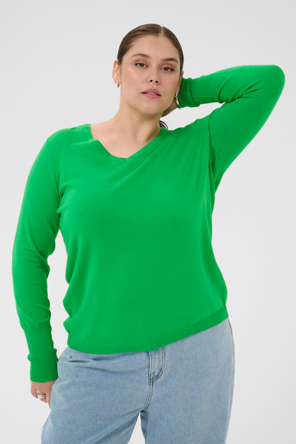 Kaffe Curve KClizzy Pullover/Trui - Bright Green - Afbeelding 2