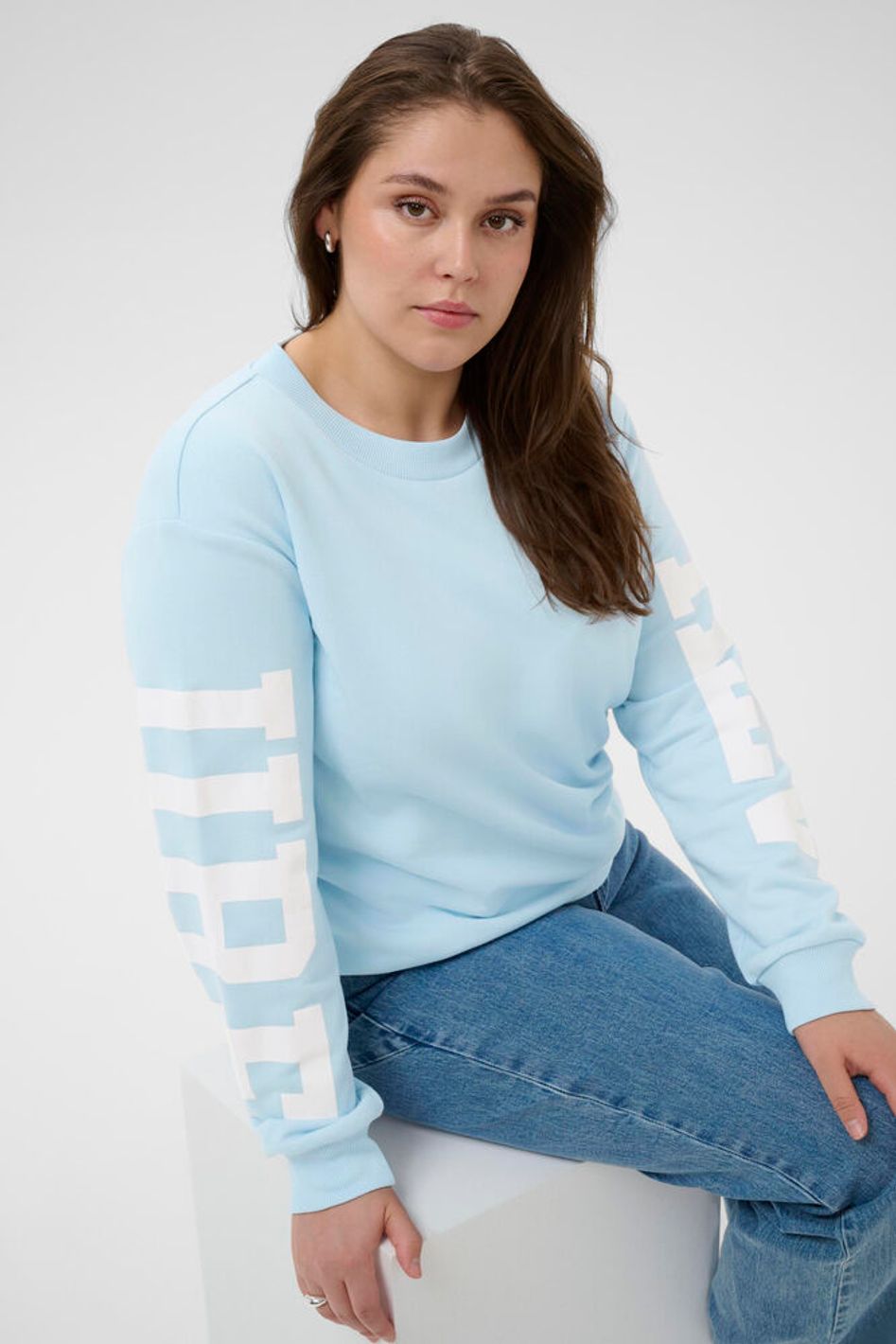 Kaffe Curve KCmila sweatshirt/trui - Nantucket Breeze - Afbeelding 3