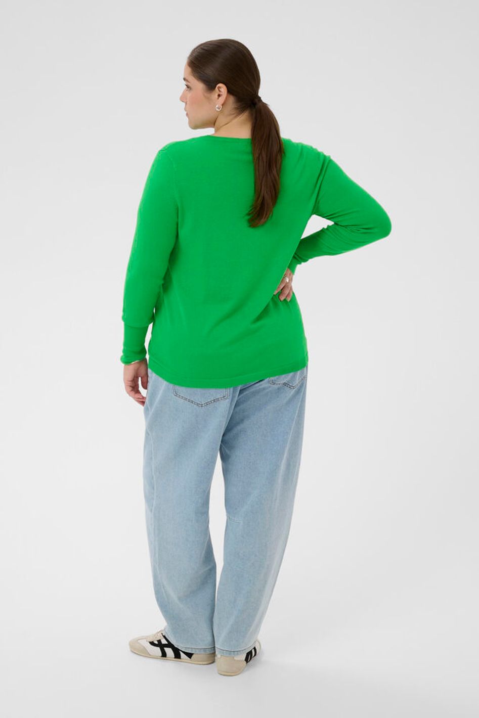 Kaffe Curve KClizzy Pullover/Trui - Bright Green - Afbeelding 3